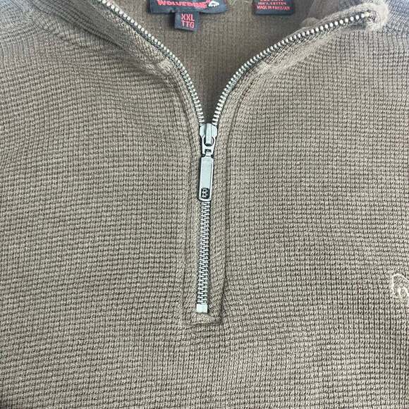 Wolverine  1/4 Zip Mens 2XL Waffle Knit Outdoor Workwear Gorpcore Brown - Picture 11 of 11
